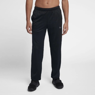 Shop Nike Men's Knit Training Pants In Black,black,metallic Hematite