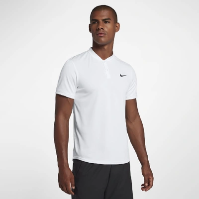 Shop Nike Court Dri-fit Men's Tennis Polo In White,black