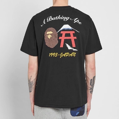 Shop A Bathing Ape Embroidered Japan Culture Tee In Black