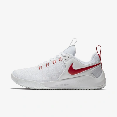 Shop Nike Women's Zoom Hyperace 2 Volleyball Shoes In White,university Red