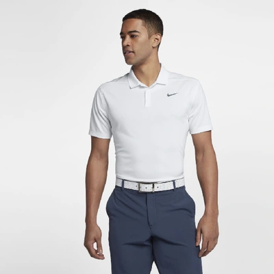 Shop Nike Dri-fit Victory Men's Golf Polo In White,cool Grey