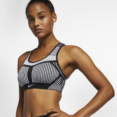 Shop Nike Women's Fe/nom Flyknit High-support Non-padded Sports Bra In Black