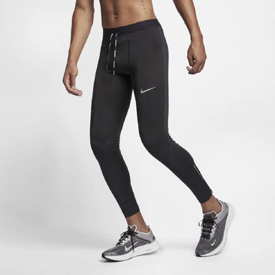 Shop Nike Power Tech Men's Running Tights In Black