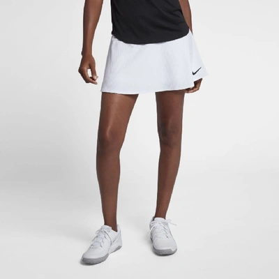 Shop Nike Court Dri-fit Women's Tennis Skirt In White/black/white
