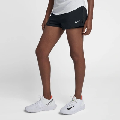 Shop Nike Court Flex Women's Tennis Shorts In Black,white