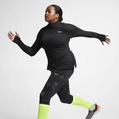 Shop Nike Women's Element Running Top (plus) In Black