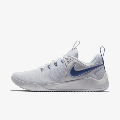 Shop Nike Women's Zoom Hyperace 2 Volleyball Shoes In White,game Royal