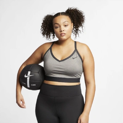 Shop Nike Dri-fit Indy Women's Light-support Padded Sports Bra In Carbon Heather,anthracite,black,black
