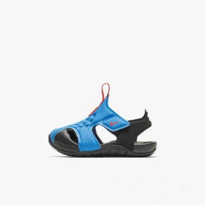 Shop Nike Sunray Protect 2 Baby/toddler Sandal In Photo Blue,black,bright Crimson