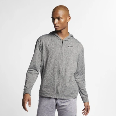 Shop Nike Men's Dri-fit Full-zip Yoga Training Hoodie In Black