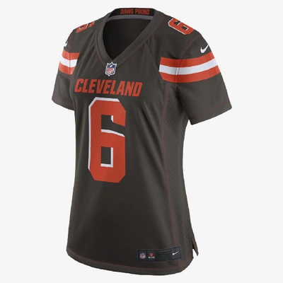 Shop Nike Nfl Cleveland Browns Women's Game Football Jersey In Seal Brown,team Orange,white