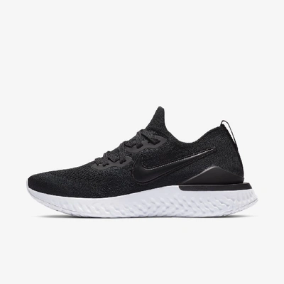 Shop Nike Epic React Flyknit 2 Women's Running Shoe (black) - Clearance Sale In Black,white,white,black