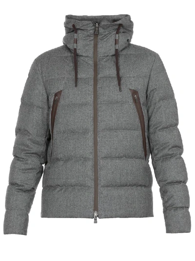 Shop Herno Quilted Down Jacket In Grigio