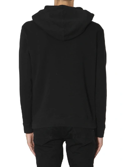 Shop Saint Laurent Hooded Sweatshirt In Nero/argento