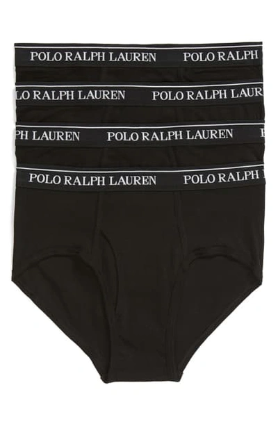 Shop Polo Ralph Lauren 4-pack Low Rise Cotton Briefs In Polo Black