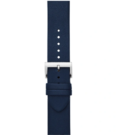 Shop Tory Burch Mcgraw Band For Apple Watch®, Navy Leather, 38 Mm - 40 Mm In Navy Blue