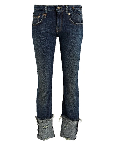 Shop R13 Boy Cuffed Skinny Jeans In Dark Vintage