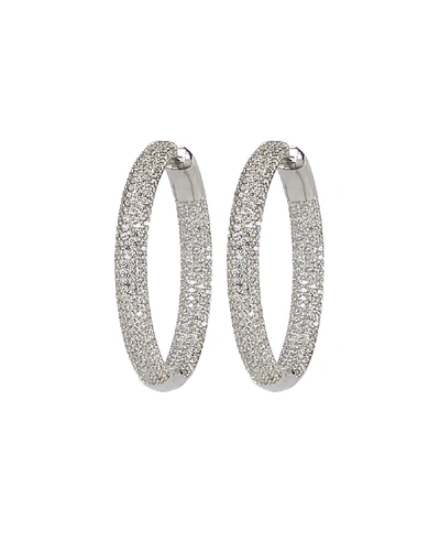 Shop Nickho Rey Tire Crystal Embellished Hoop Earrings In Silver