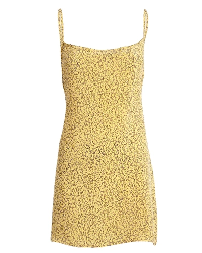 Shop Anemone Leopard Tie-back Mini Dress In Multi