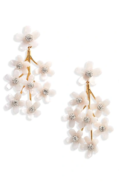Shop Lele Sadoughi Garden Bouquet Chandelier Earrings In Mother Of Pearl