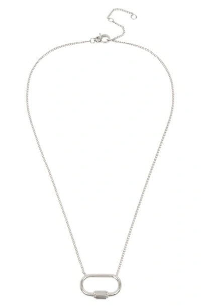 Shop Allsaints Pave Crystal Pendant Necklace In Rhodium