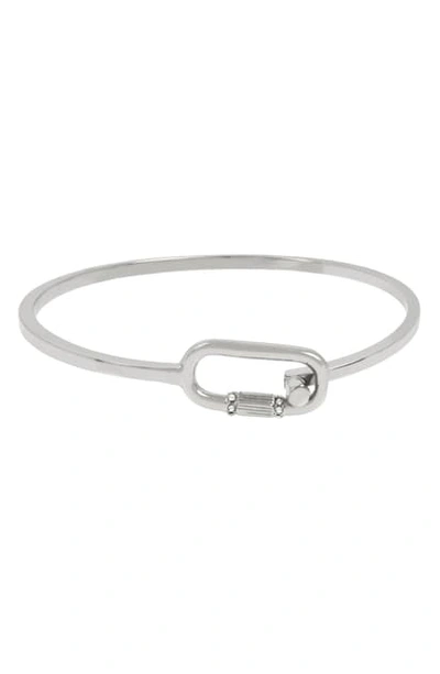 Shop Allsaints Pave Bangle In Rhodium