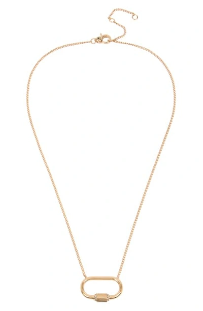 Shop Allsaints Pave Crystal Pendant Necklace In Gold