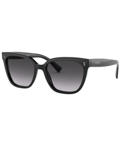 Shop Valentino Sunglasses, Va4070 55 In Black/gradient Black