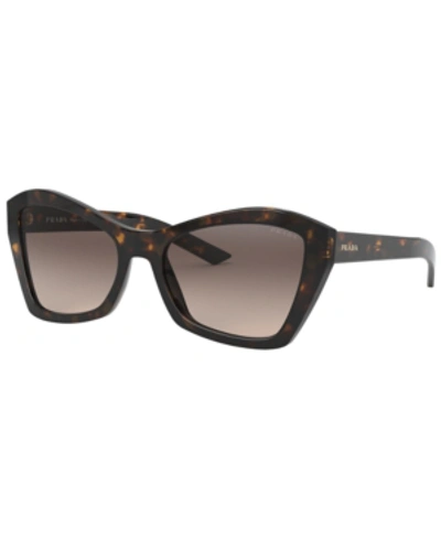 Shop Prada Women's Sunglasses In Havana/light Brown Grad Light Grey