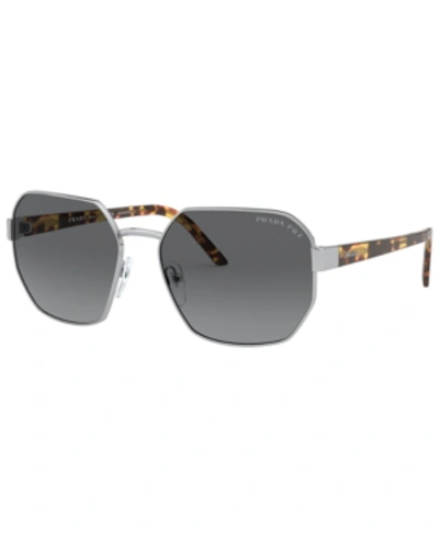 Shop Prada Women's Polarized Sunglasses, Pr 54xs In Silver/polar Grey Gradient