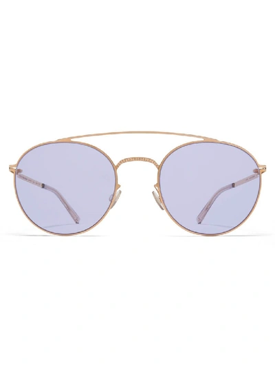 Shop Mykita Maison Margiela X  Purple Oval Sunglasses In White
