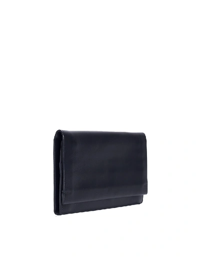 Shop Isaac Reina Black Shoulder Strap Leather Wallet In Grey