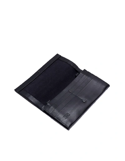 Shop Isaac Reina Black Shoulder Strap Leather Wallet In Grey