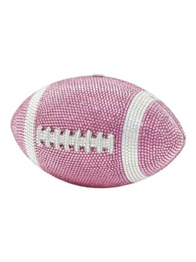 Shop Judith Leiber Pink Crystal Football Clutch