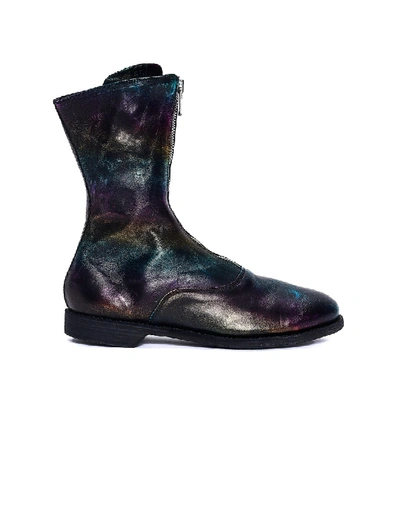 Shop Guidi Rainbow Leather Zip Boots In Black