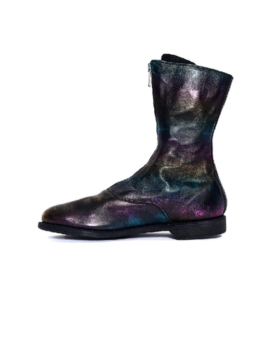 Shop Guidi Rainbow Leather Zip Boots In Black