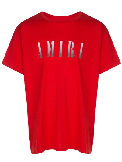Shop Amiri Red Men's Gradient Logo T-shirt
