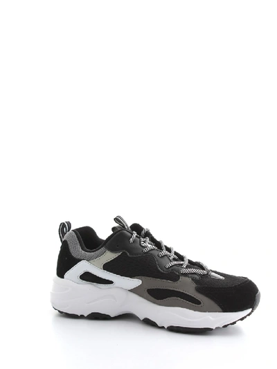 Shop Fila Leather And Mesh Sneakers In Grey