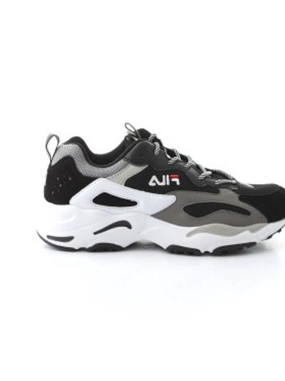 Shop Fila Leather And Mesh Sneakers In Grey