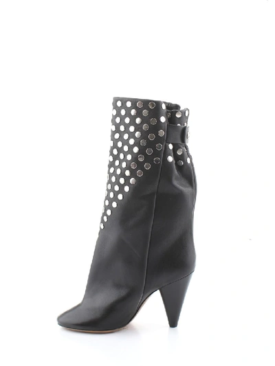 Shop Isabel Marant Embellished Leather Ankle Boots In Grey