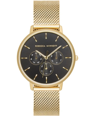 Shop Rebecca Minkoff Women's Major Gold-tone Stainless Steel Mesh Bracelet Watch 38mm