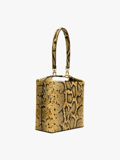 Rejina Pyo Lucie Light Brown Snake Print Top Handle Bag In Animal