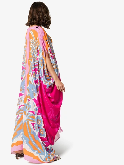 Shop Emilio Pucci Womens Pink Floral Kaftan Maxi Dress