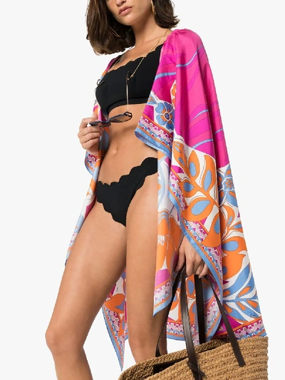 Shop Emilio Pucci Printed Beach Cover-up In Pink