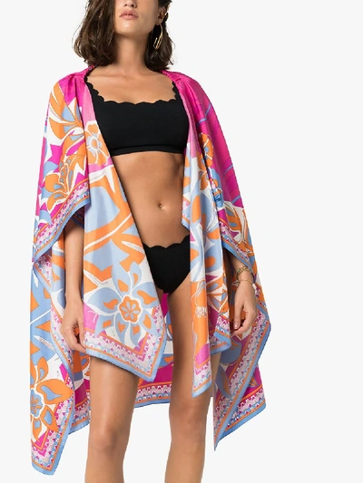 Shop Emilio Pucci Printed Beach Cover-up In Pink