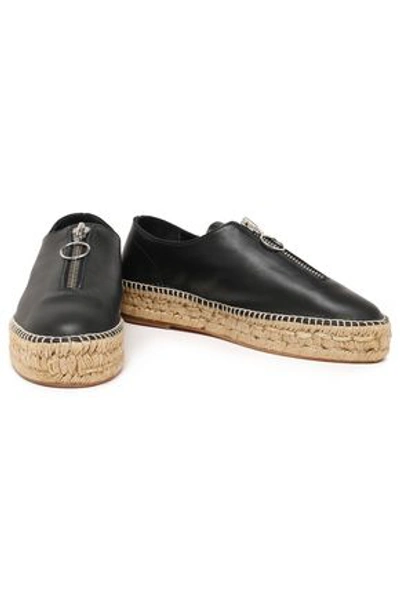 Shop Alexander Wang Devon Leather Espadrilles In Black