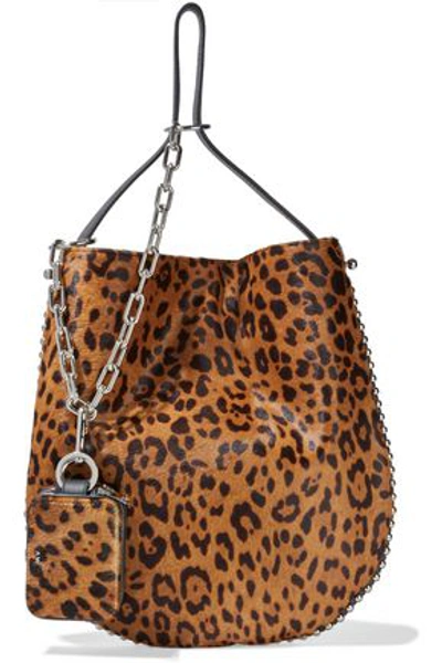 Shop Alexander Wang Woman Leopard-print Calf Hair And Leather Key Pouch Animal Print