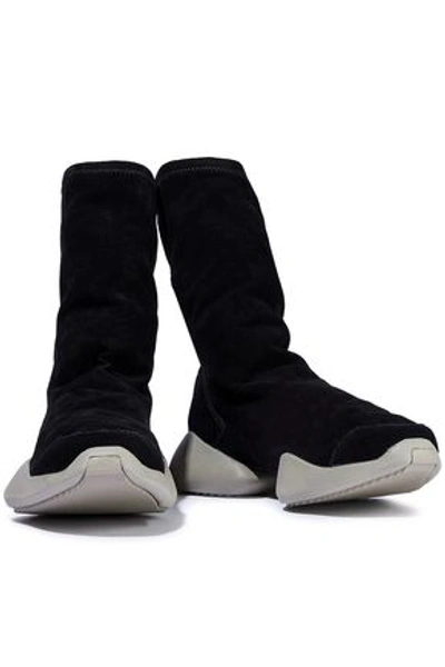 Shop Adidas Originals Stretch-suede High-top Sneakers In Black
