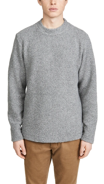 Shop Theory Birch Tech Wool Cashmere Sweater In Grey Heather