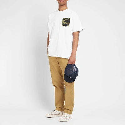 Shop A Bathing Ape Relaxed Bape Pocket Tee In White